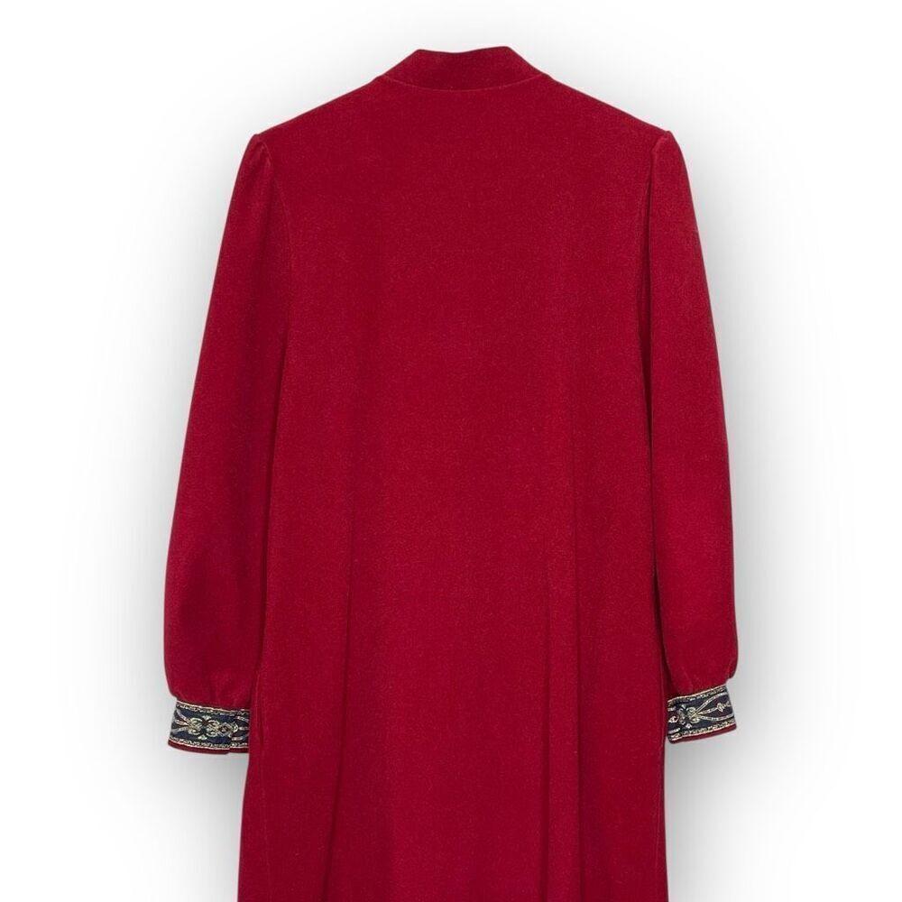 Vintage Vanity Fair Robe Red Velour Zip Up Long Sleeve Women’s Size Medium - Picture 7 of 14